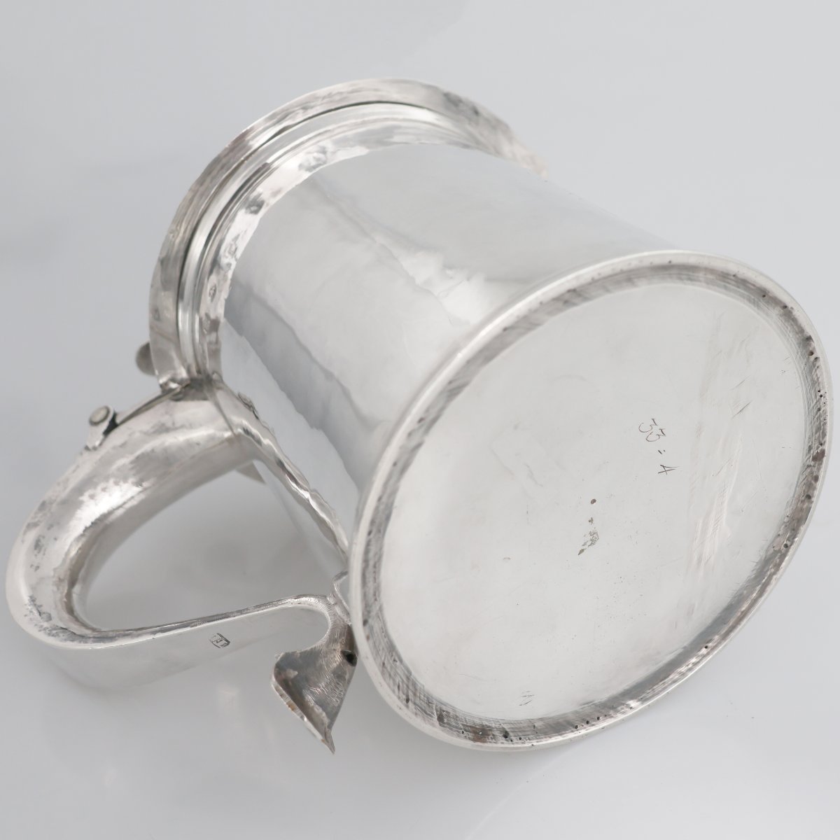 Tankard in argento sterling Carlo II, argentiere TL, Londra, 1674-photo-5