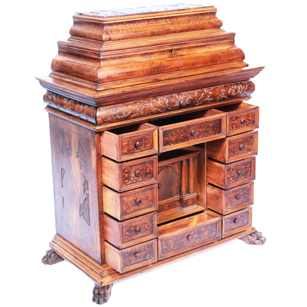 Monetiere in legno di noce e di cedro, Nord Italia, fine XVIII secolo inizi XIX secolo-photo-3