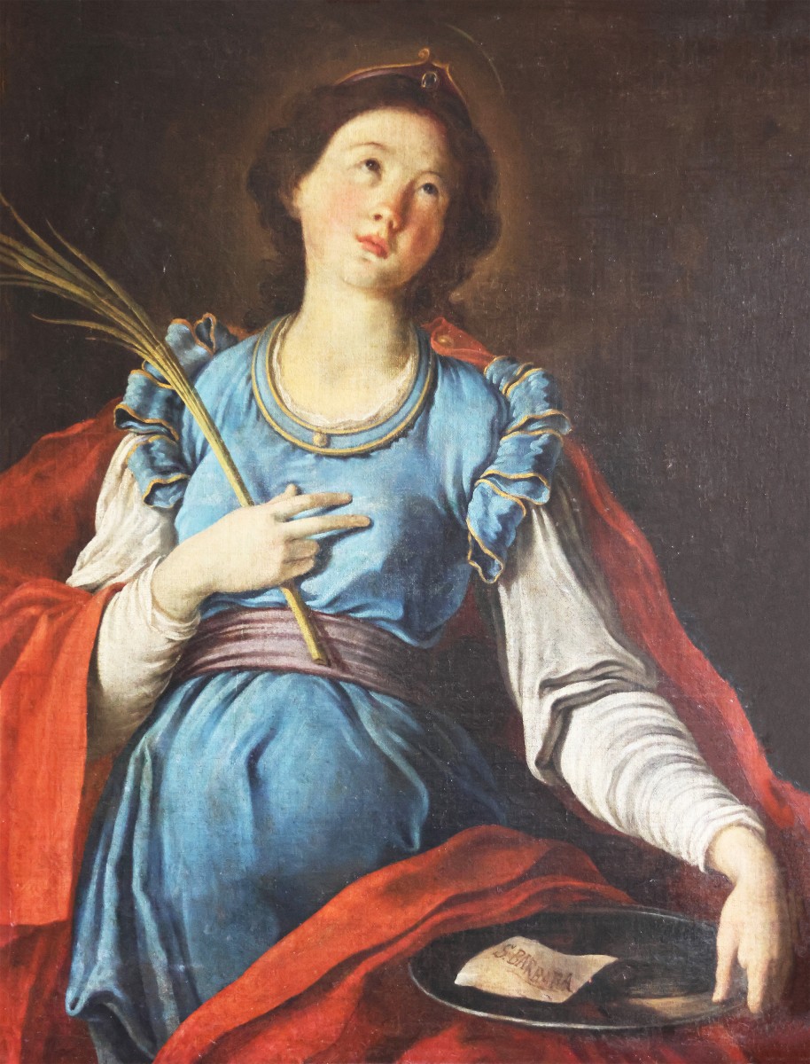 Scuola Italiana; Santa Barbara, XVIII secolo, olio su tela