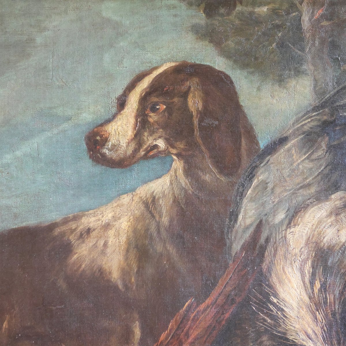 Giovanni Crivelli dello il Crivellino; Milano - Parma 1760, Scena di caccia, olio su tela-photo-3