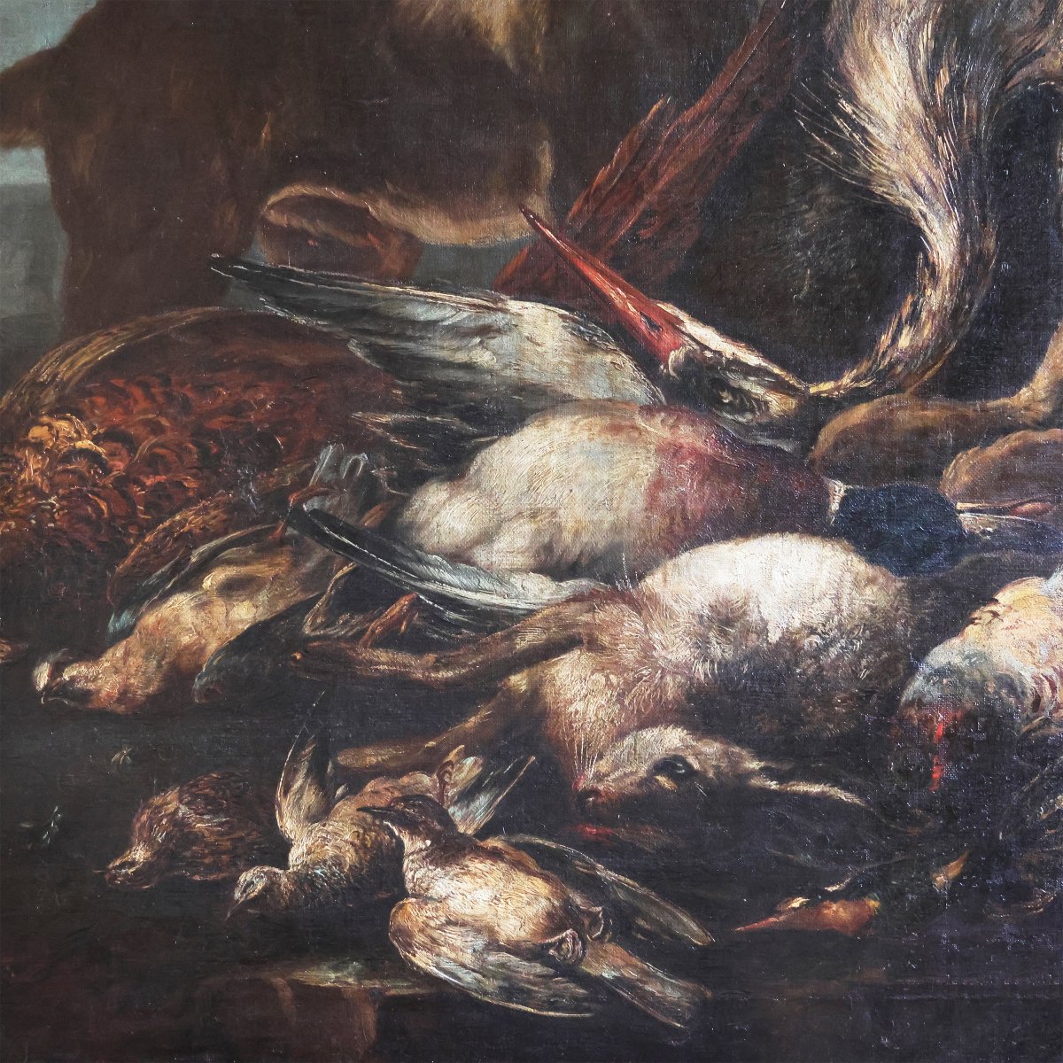 Giovanni Crivelli dello il Crivellino; Milano - Parma 1760, Scena di caccia, olio su tela-photo-4