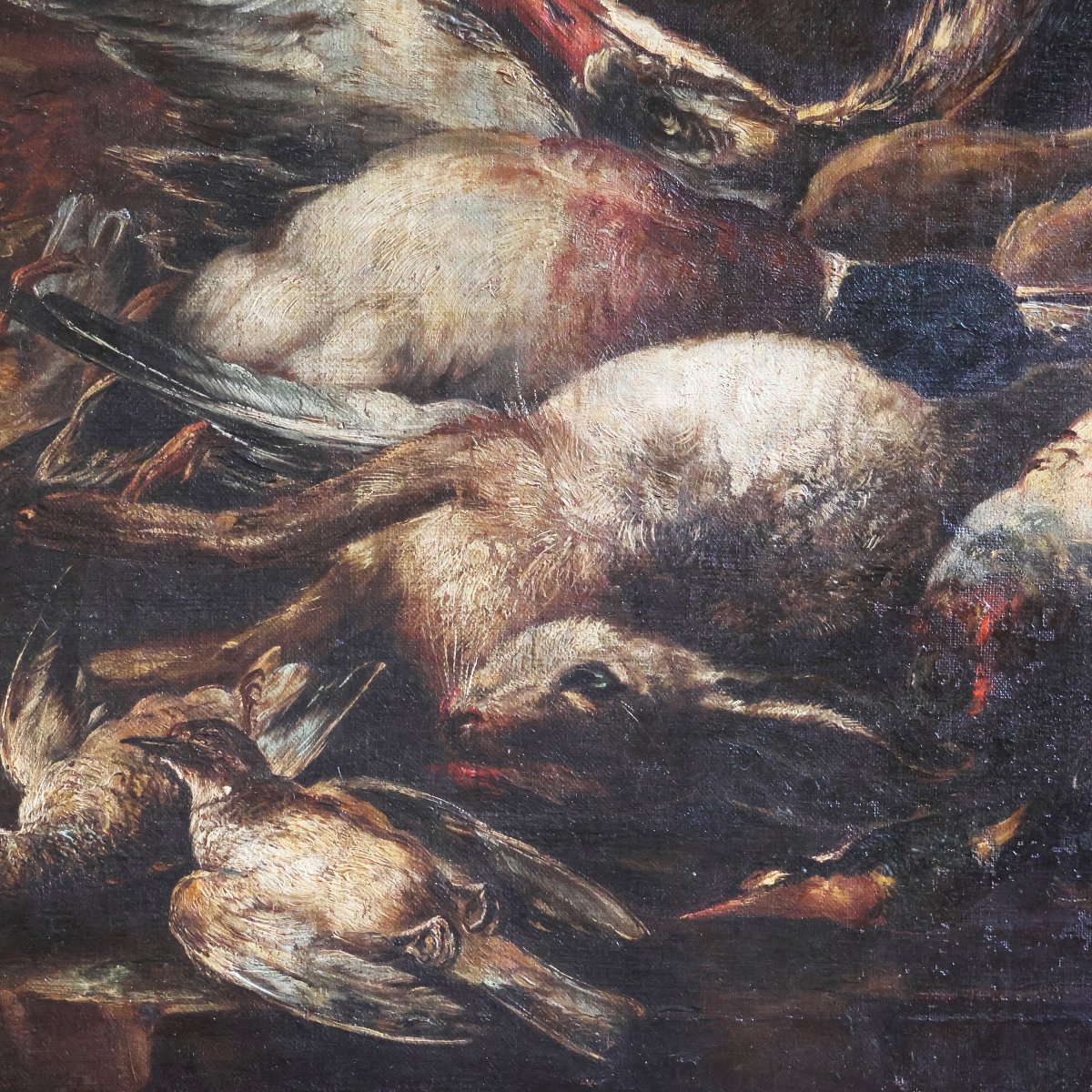 Giovanni Crivelli dello il Crivellino; Milano - Parma 1760, Scena di caccia, olio su tela-photo-1