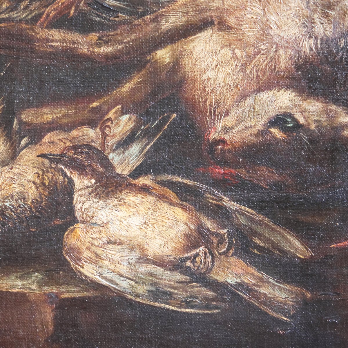 Giovanni Crivelli dello il Crivellino; Milano - Parma 1760, Scena di caccia, olio su tela-photo-2