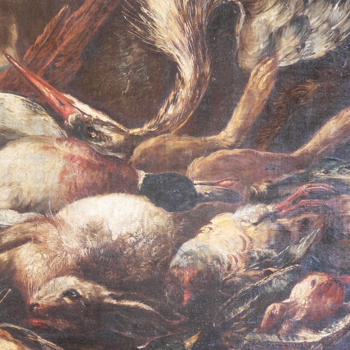 Giovanni Crivelli dello il Crivellino; Milano - Parma 1760, Scena di caccia, olio su tela-photo-4