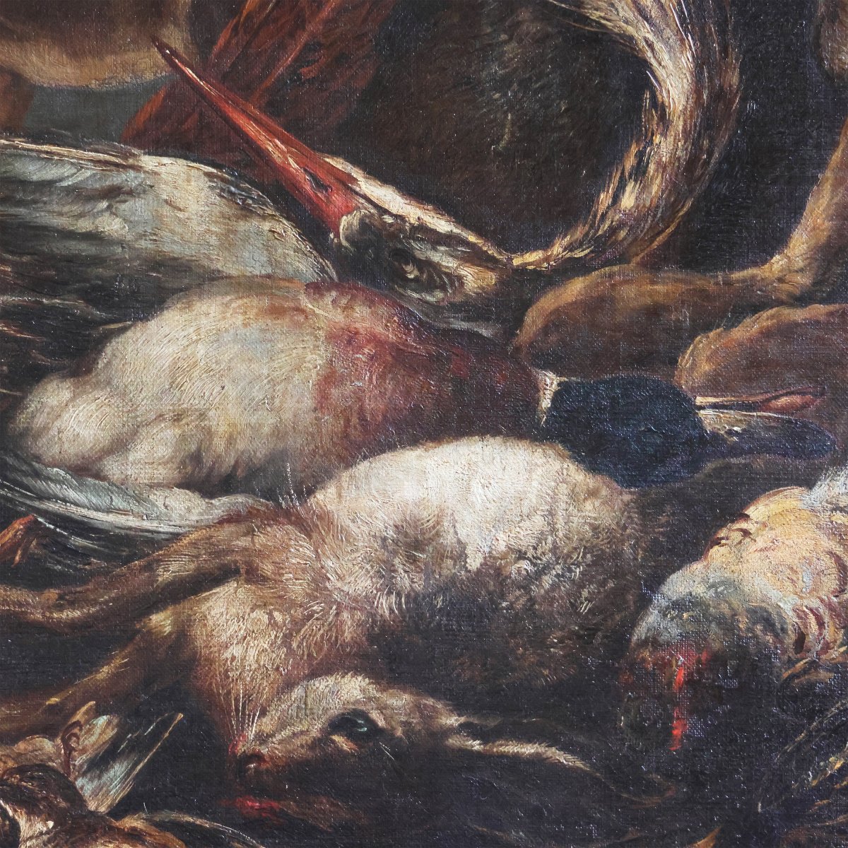Giovanni Crivelli dello il Crivellino; Milano - Parma 1760, Scena di caccia, olio su tela-photo-6