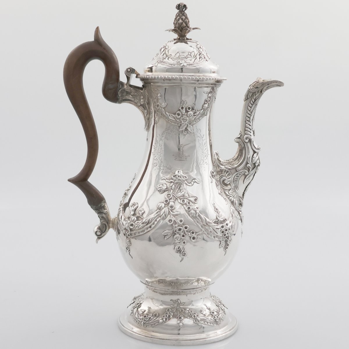 Caffettiera in argento sterling Giorgio III, Charles Wright, Londra, 1771-photo-2
