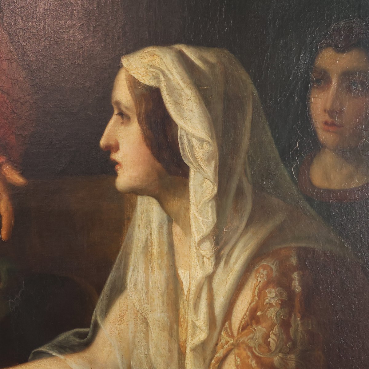 Scuola Italiana; Tratto dal romanzo di Massimo d'Azeglio, XIX secolo, olio su tela-photo-1