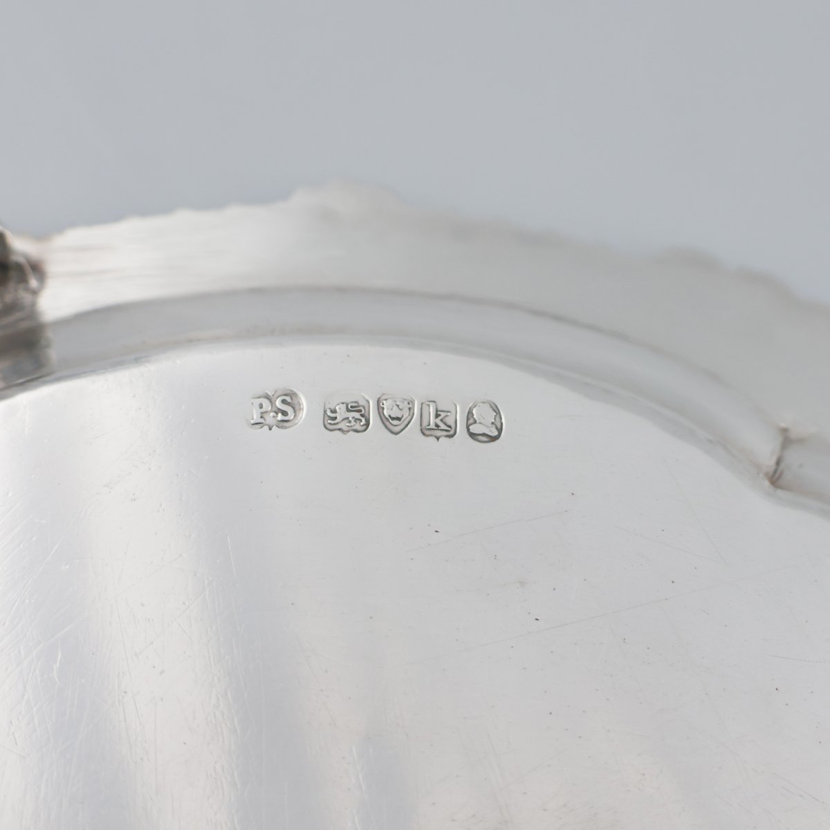 Salver in argento sterling Giorgio IV, Paul Storr, Londra, 1825-photo-1