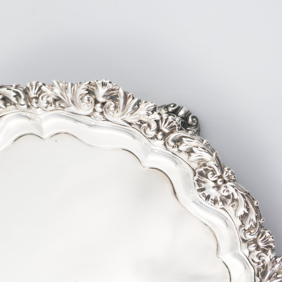 Coppia di salver in argento sterling Giorgio IV, Paul Storr, Londra, 1819-photo-4