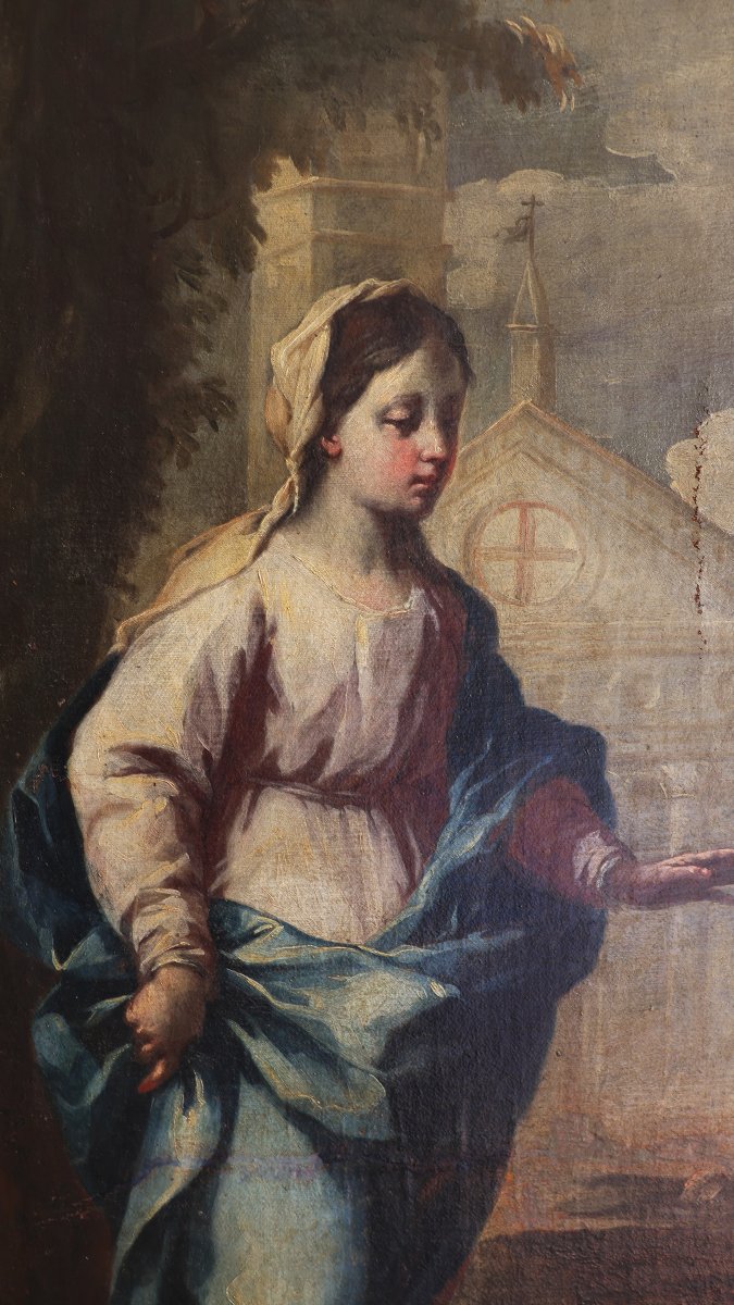 Scuola Italiana; Apparizione della Madonna a Caravaggio, fine XVIII inizi XIX secolo-photo-3