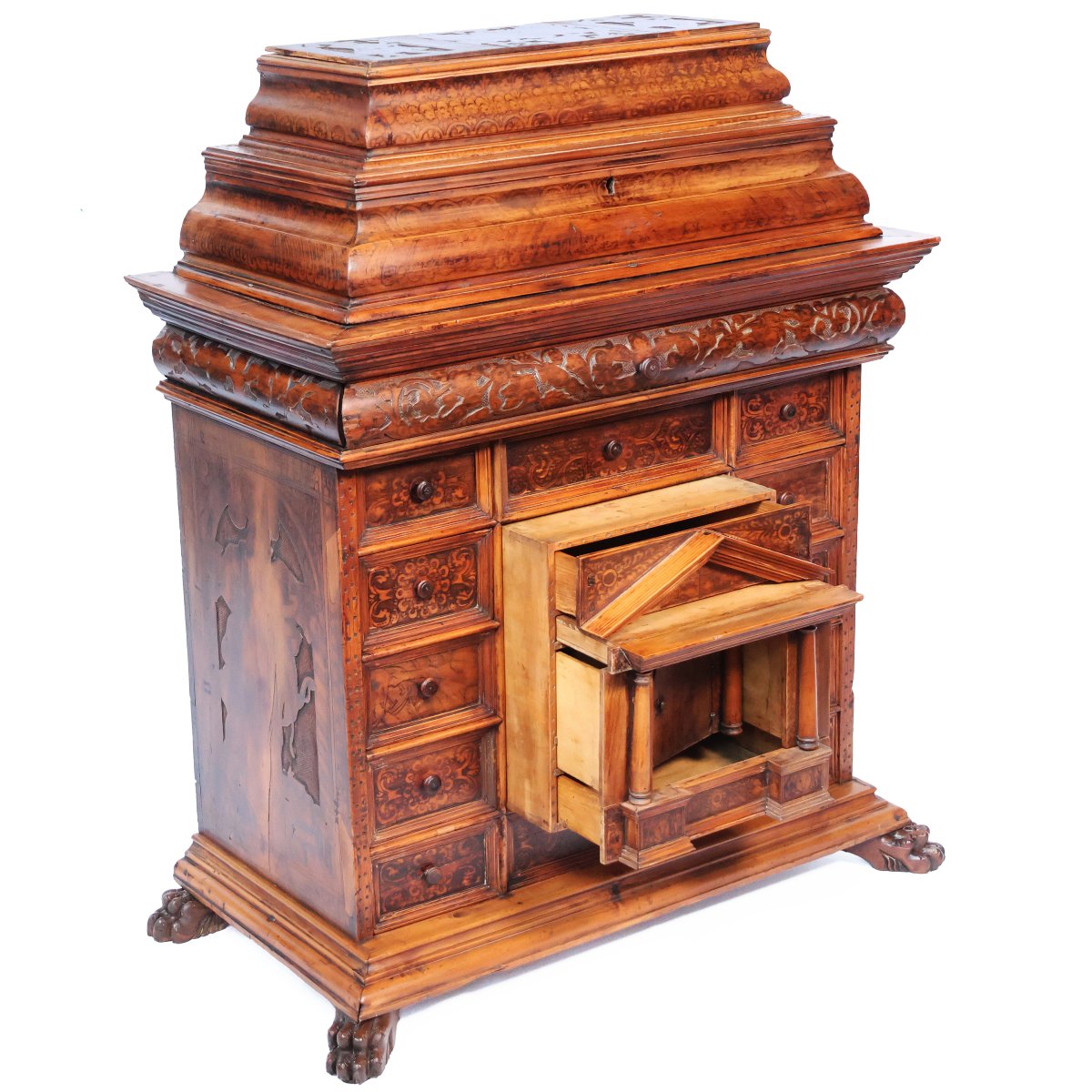 Monetiere in legno di noce e di cedro, Nord Italia, fine XVIII secolo inizi XIX secolo-photo-2