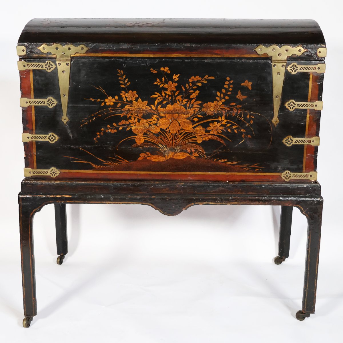Baule in legno laccato, decorato a scene a chinoiseries, Inghilterra, XVIII-XIX secolo-photo-3