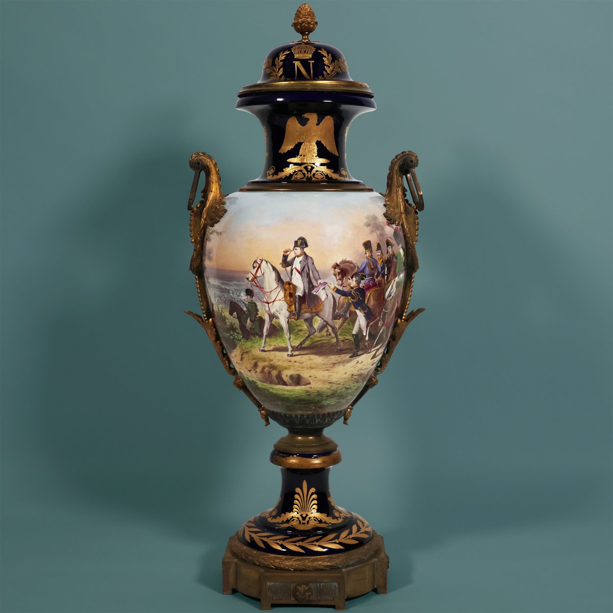 Grande vaso Francese di Napoleone. Firmato H. Desprez, Sèvres. Fine XIX secolo-photo-2