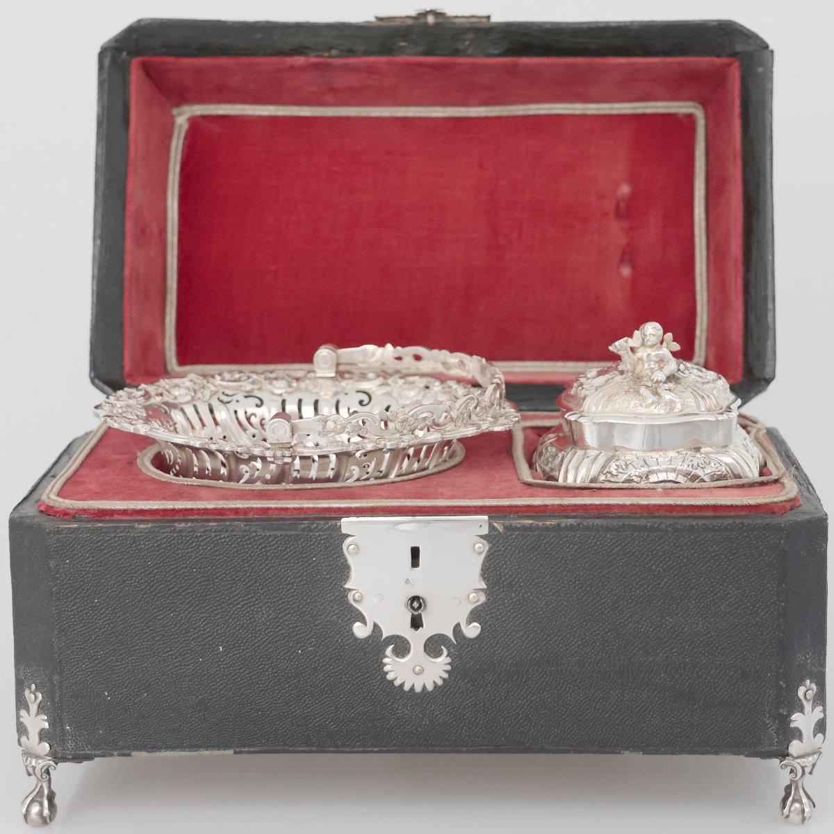 Contenitore per tè Giorgio II montato in argento sterling, Londra, 1754-photo-2