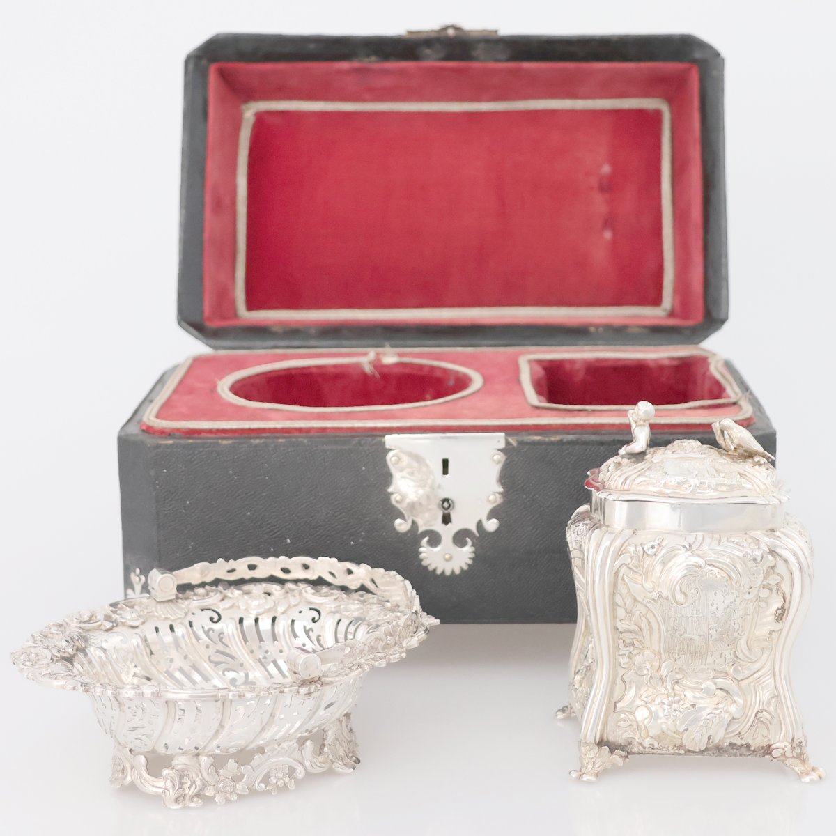 Contenitore per tè Giorgio II montato in argento sterling, Londra, 1754-photo-4