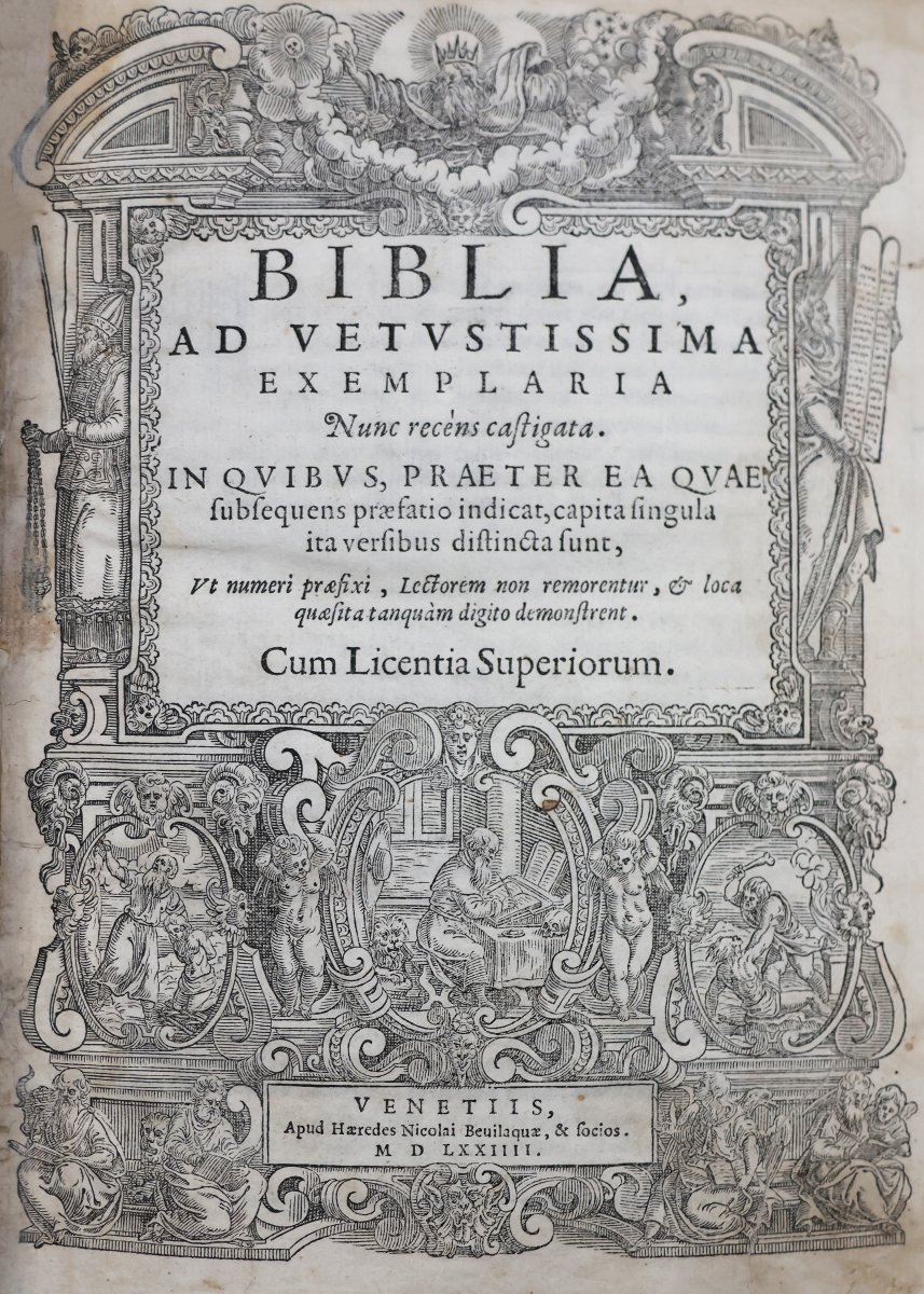 Biblia ad vetustissima exemplaria nunc recens castigata. Venetiis, Nicolai Bevilaquae. 1574-photo-3