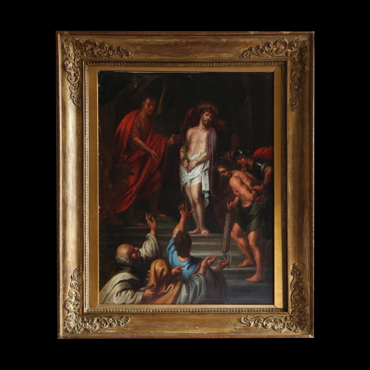 Peter Paul Rubens bottega di, Siegen 1577 - Anversa 1640; Ecce Homo, olio su rame-photo-2