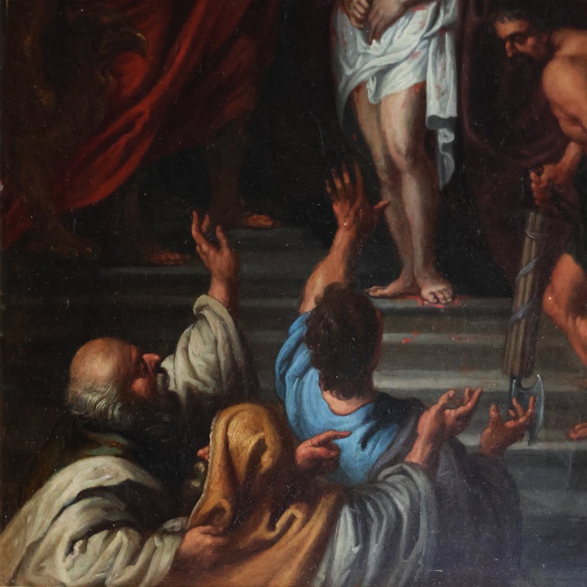 Peter Paul Rubens bottega di, Siegen 1577 - Anversa 1640; Ecce Homo, olio su rame-photo-3