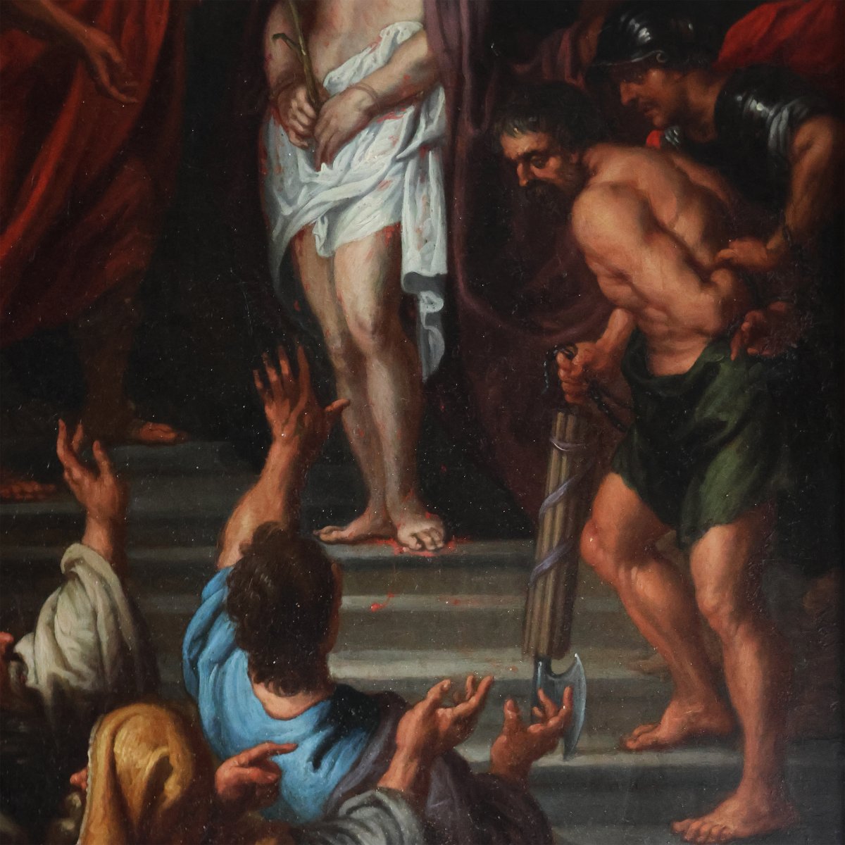 Peter Paul Rubens bottega di, Siegen 1577 - Anversa 1640; Ecce Homo, olio su rame-photo-1