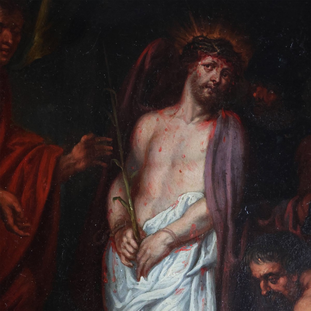 Peter Paul Rubens bottega di, Siegen 1577 - Anversa 1640; Ecce Homo, olio su rame-photo-2