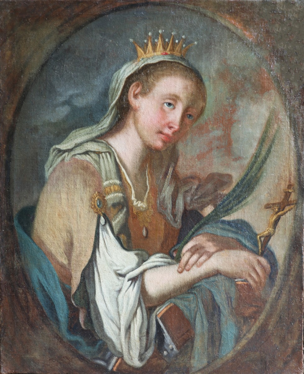 Francesco Paglia attr.; Brescia 1635 - Brescia 1714, Santa Caterina da Siena, olio su tela
