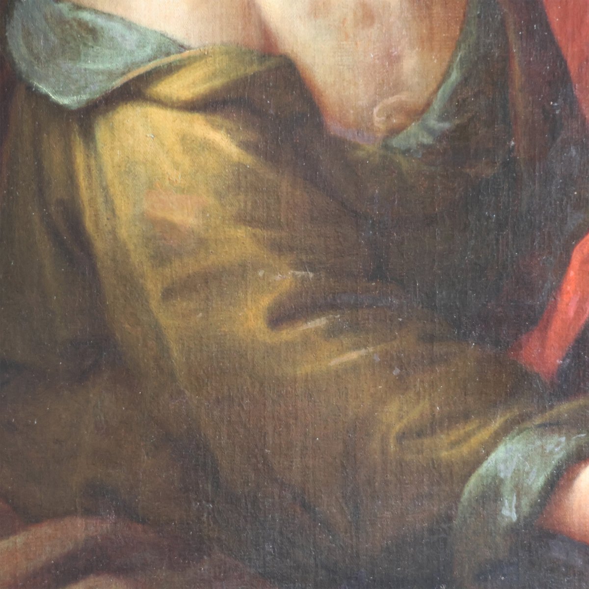 Michelangelo Merisi da Caravaggio maniera di; San Giovanni Evangelista, olio su tela-photo-4