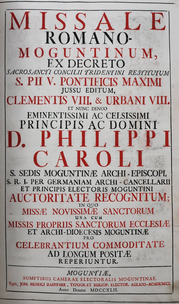 Missale romano moguntium, ex decreto sacrosancti concilii tridentini restitutum.. 1742-photo-2