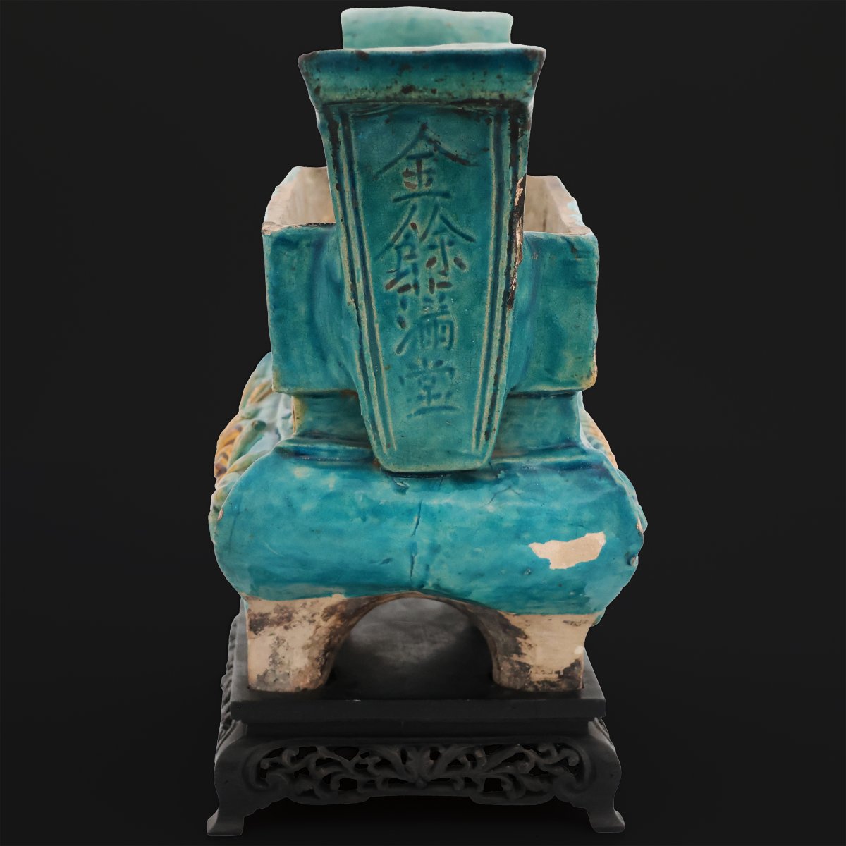 Incensiere cinese in porcellana Sancai, dinastia Ming, XVII secolo-photo-4