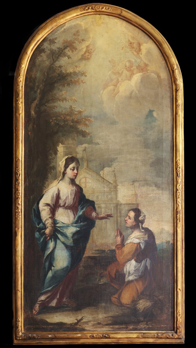 Scuola Italiana; Apparizione della Madonna a Caravaggio, fine XVIII inizi XIX secolo-photo-2