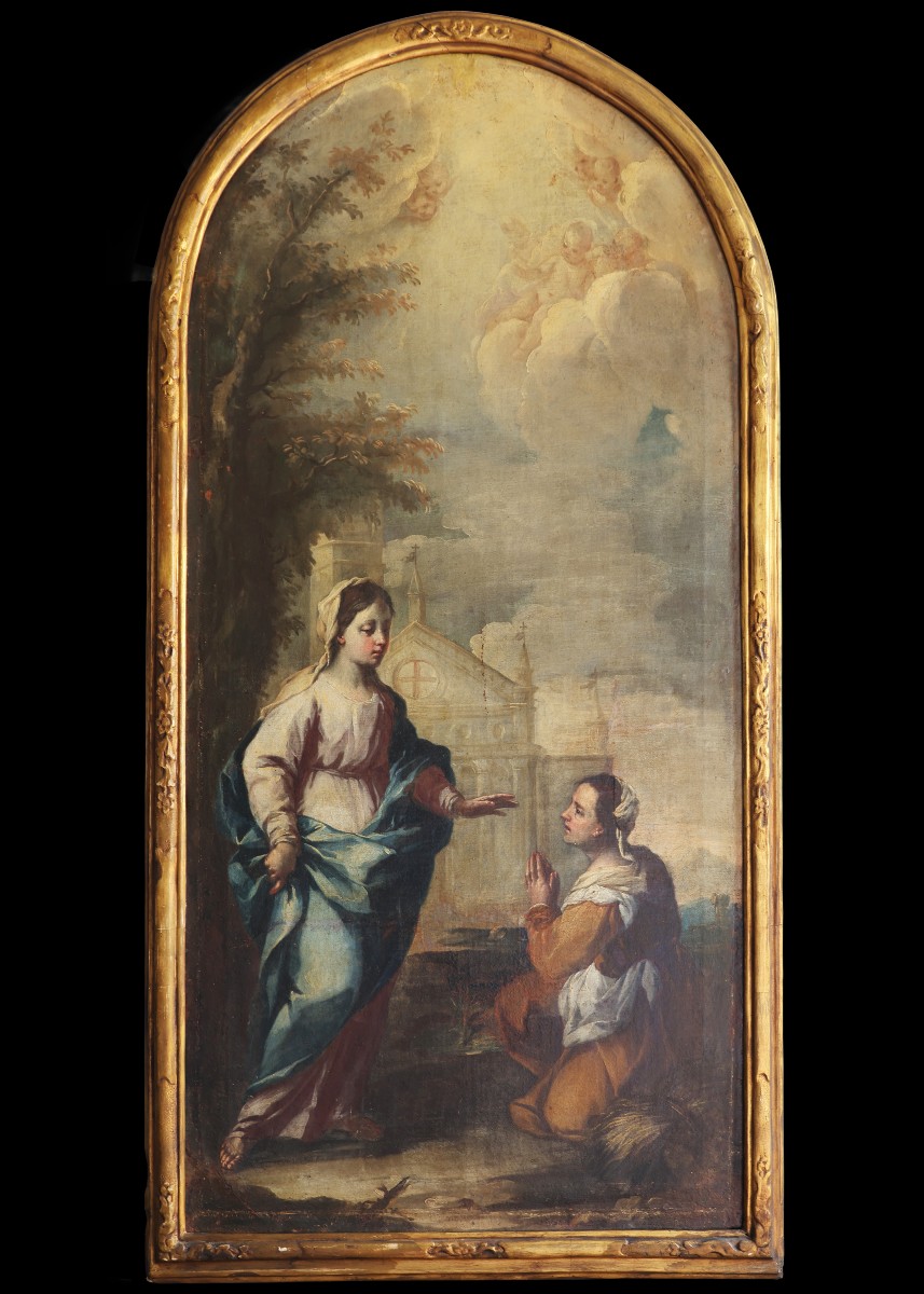 Scuola Italiana; Apparizione della Madonna a Caravaggio, fine XVIII inizi XIX secolo