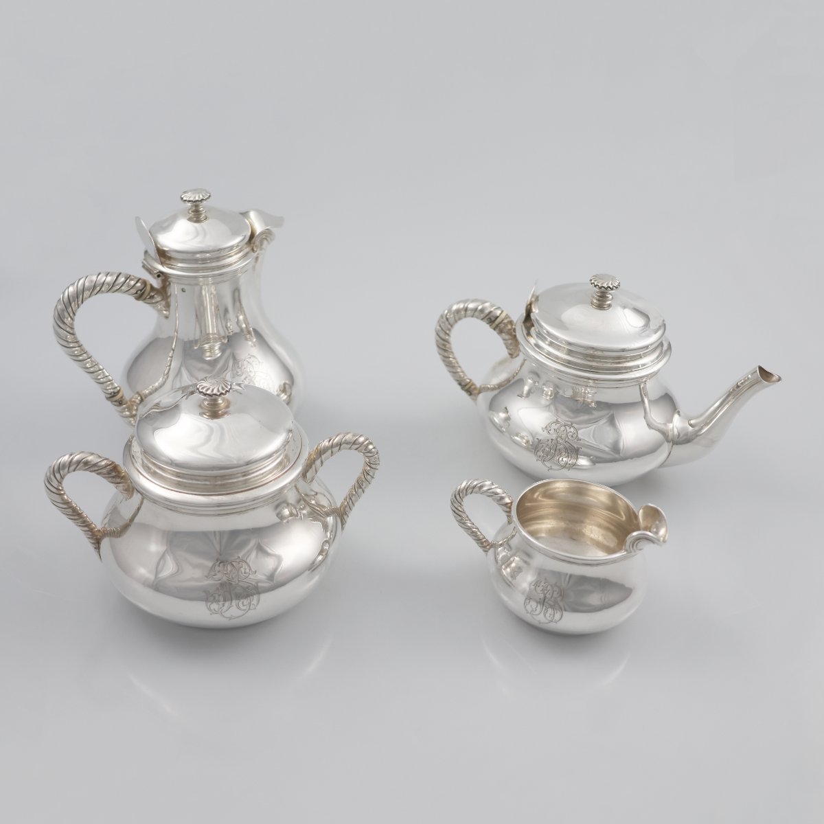 Servizio da tè e caffè in argento, Odiot, Parigi, XIX-XX secolo-photo-2