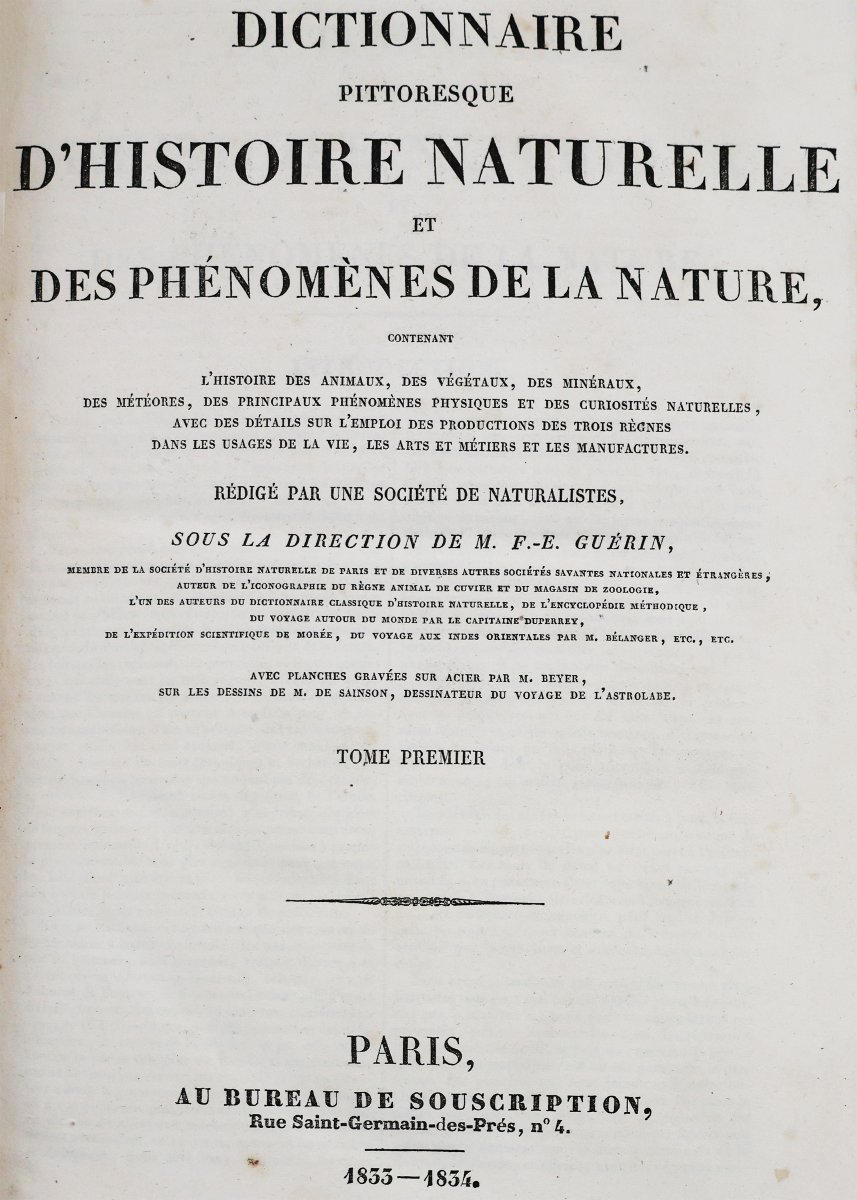 Guerin F.-E.. Dictionnaire pittoresque d'histoire naturelle.. Paris, 1833-39-photo-2