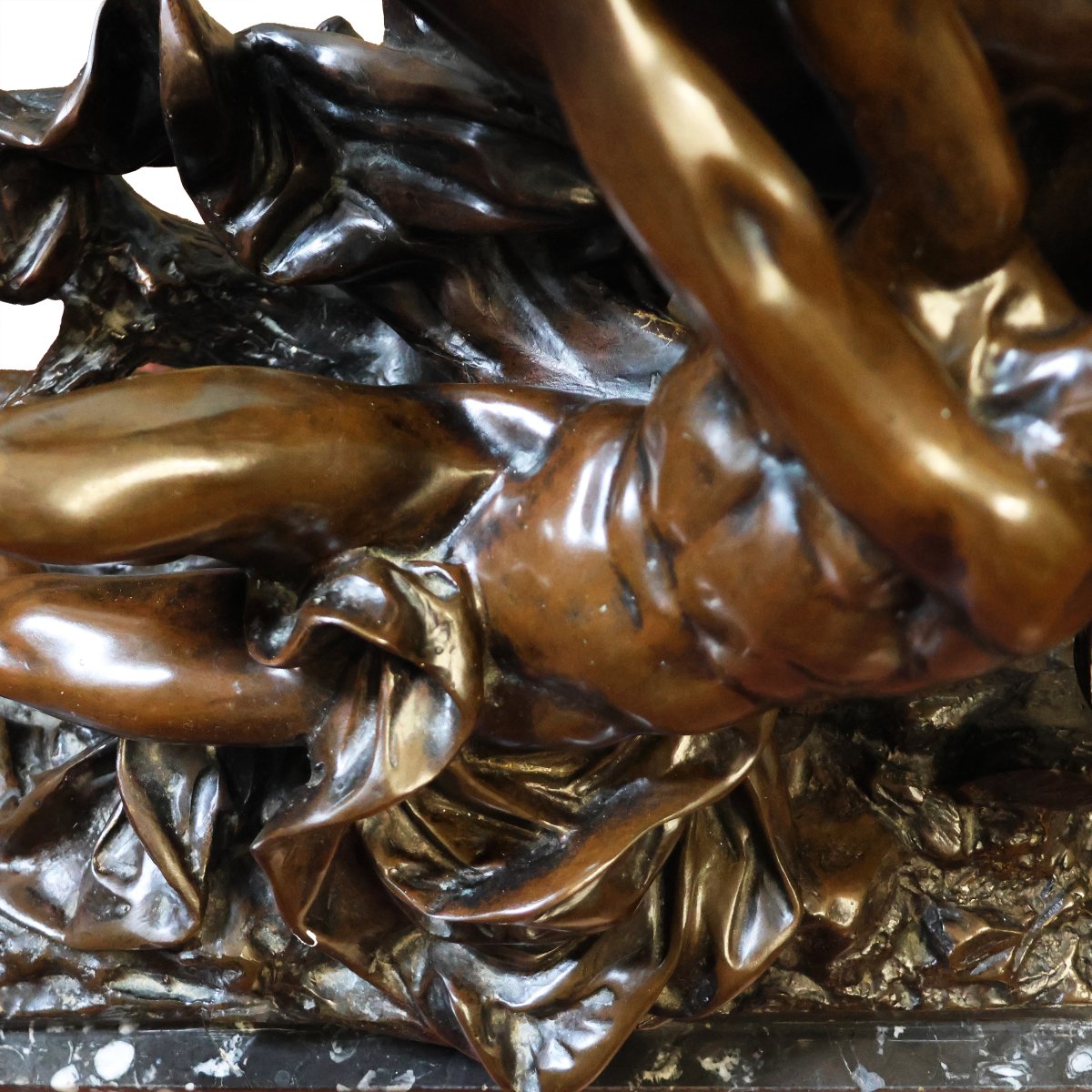 Philippe Poitevin; 1831 - 1907; Cavallo imbizzarrito con domatore; bronzo brunito-photo-4