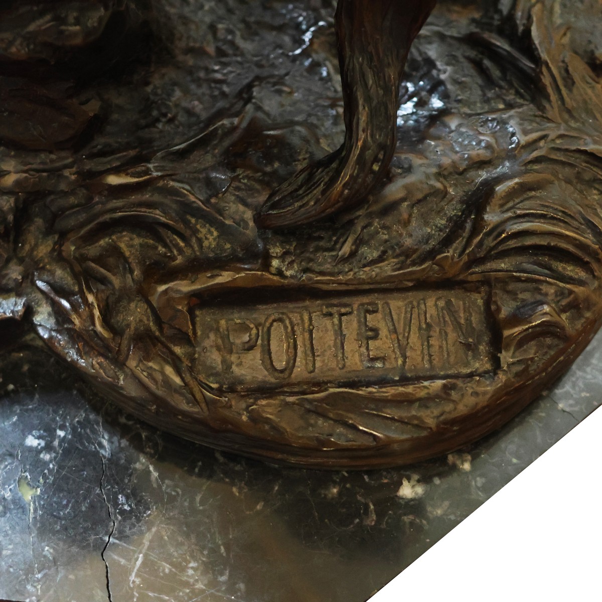 Philippe Poitevin; 1831 - 1907; Cavallo imbizzarrito con domatore; bronzo brunito-photo-1