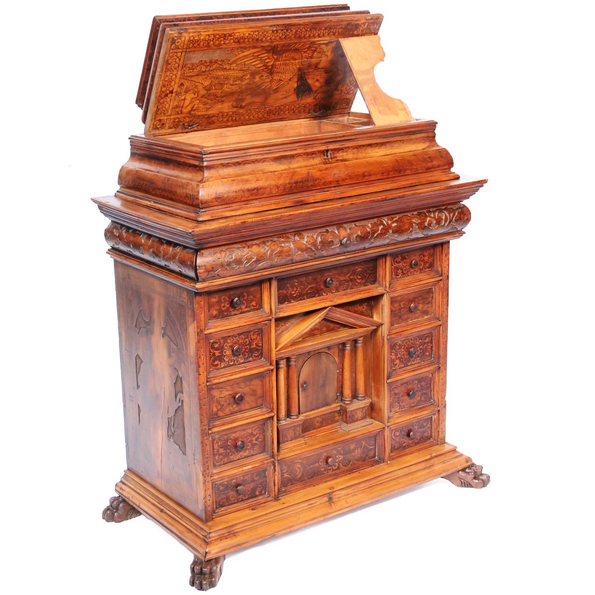 Monetiere in legno di noce e di cedro, Nord Italia, fine XVIII secolo inizi XIX secolo-photo-4