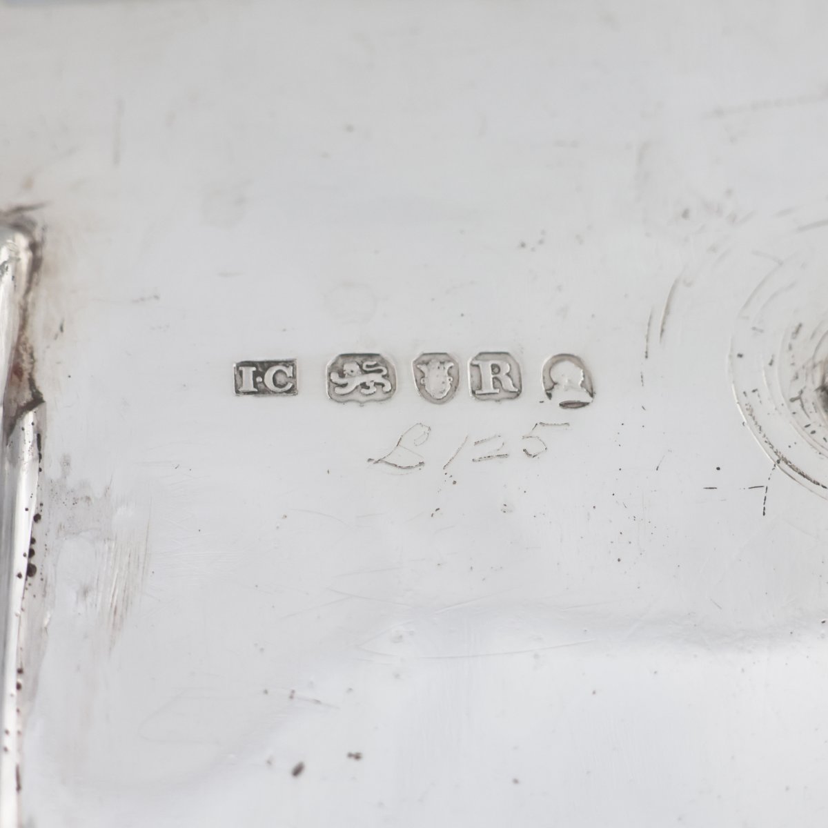 Calamaio in argento sterling Giorgio III, John Cramer, Londra, 1812-photo-1