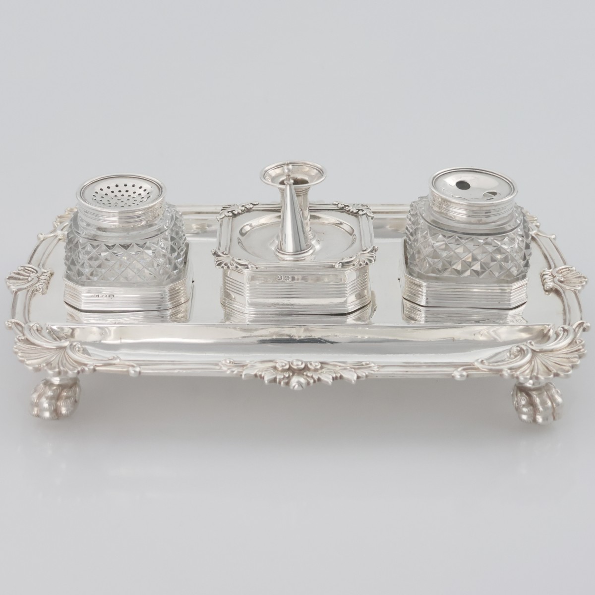 Calamaio in argento sterling Giorgio III, John Cramer, Londra, 1812