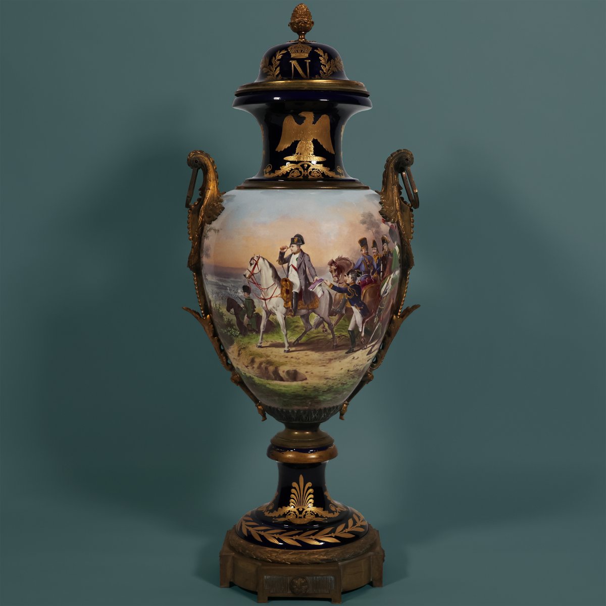 Grande vaso Francese di Napoleone. Firmato H. Desprez, Sèvres. Fine XIX secolo-photo-1