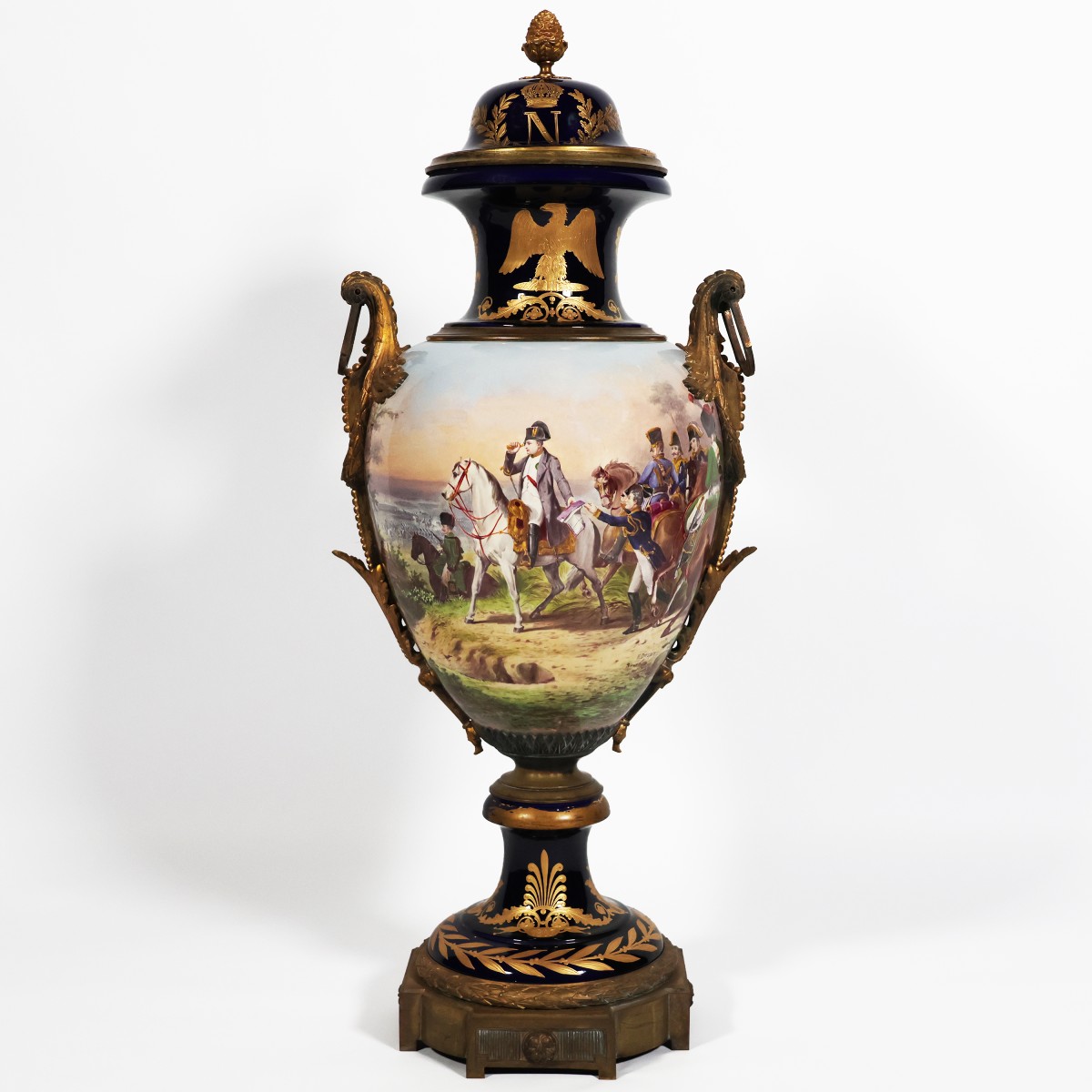 Grande vaso Francese di Napoleone. Firmato H. Desprez, Sèvres. Fine XIX secolo
