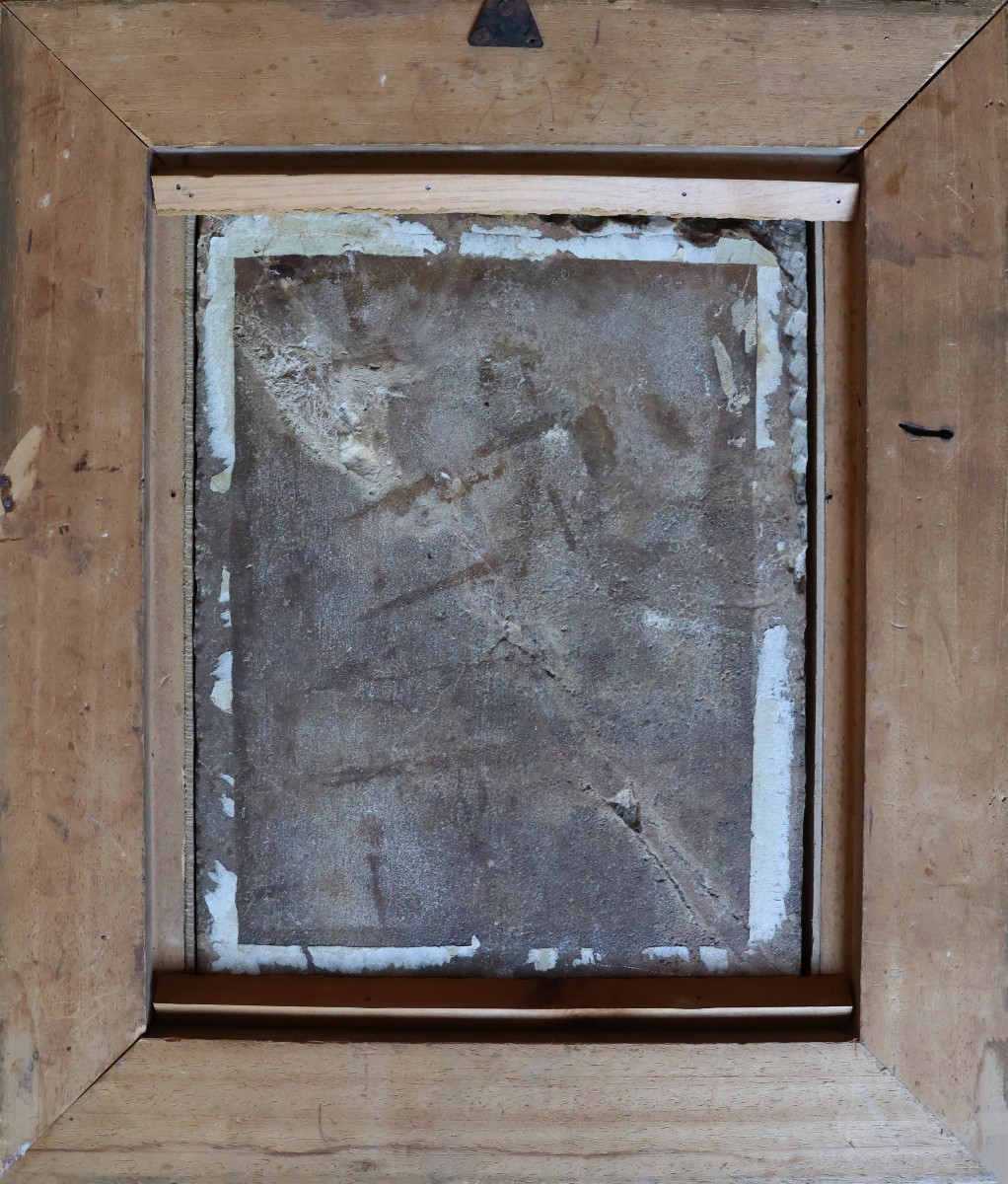 Philip Fruytiers attr; San Gioacchino e Sant'Anna offrono Maria alla Trinità, olio su alabastro-photo-1