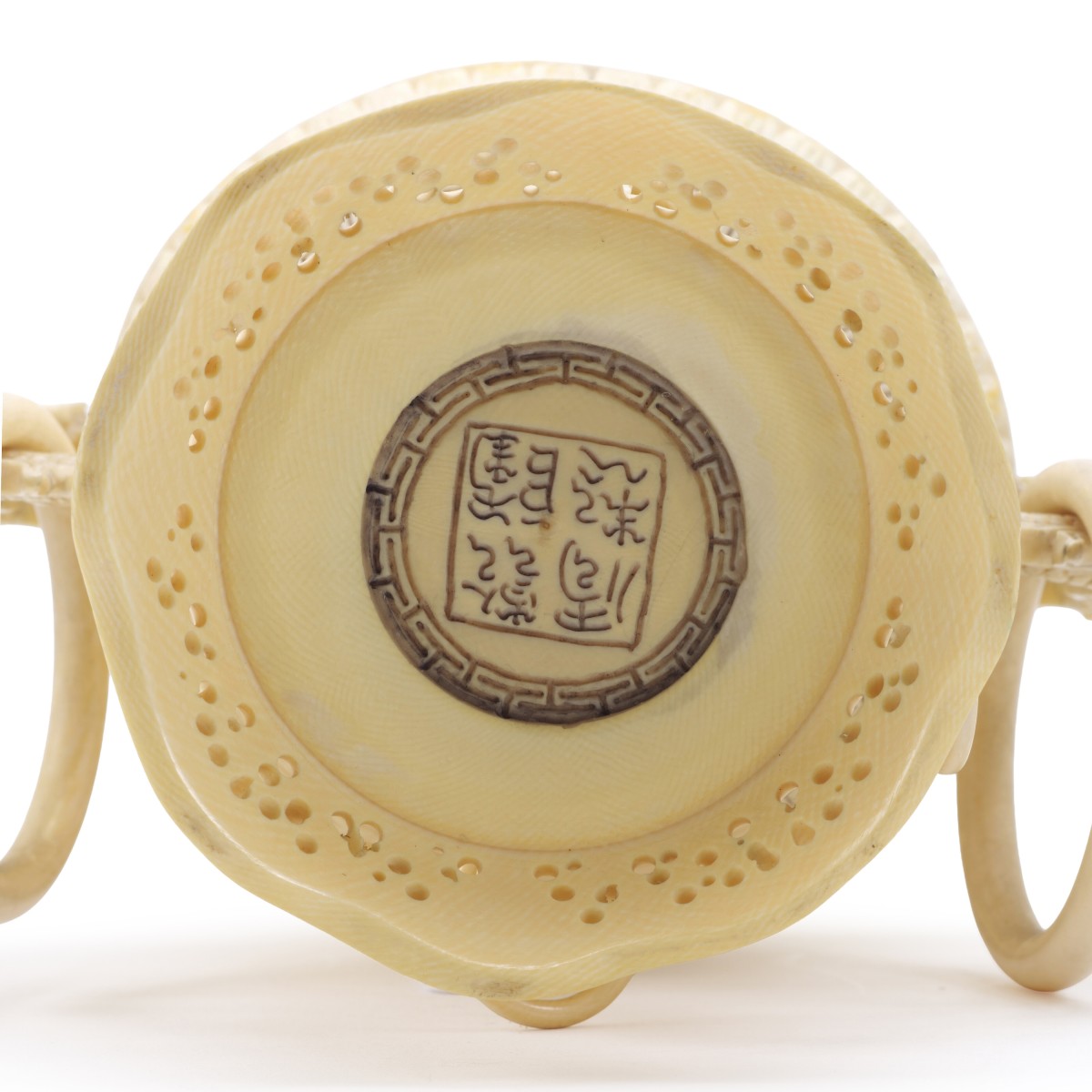 Incensiere in avorio intagliato, inciso e traforato, Cina, Dinastia Qing, fine XIX secolo-photo-1
