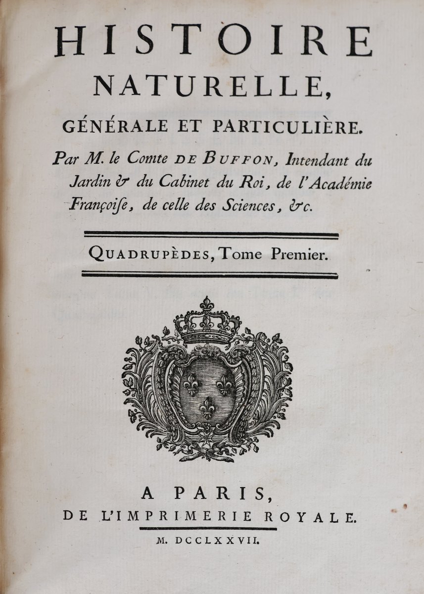 Buffon. Histoire Naturelle, Générale et Particuliére. Paris, de l'imprimerie Royale. 1770-1789-photo-4
