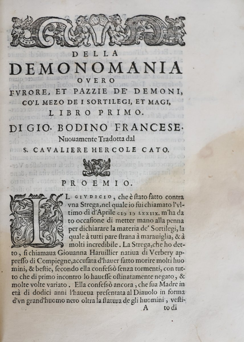 Bodin Jean. Demonomania de gli stregoni.. di Gio. Bodino francese.. In Venetia.  Aldo. 1592-photo-3