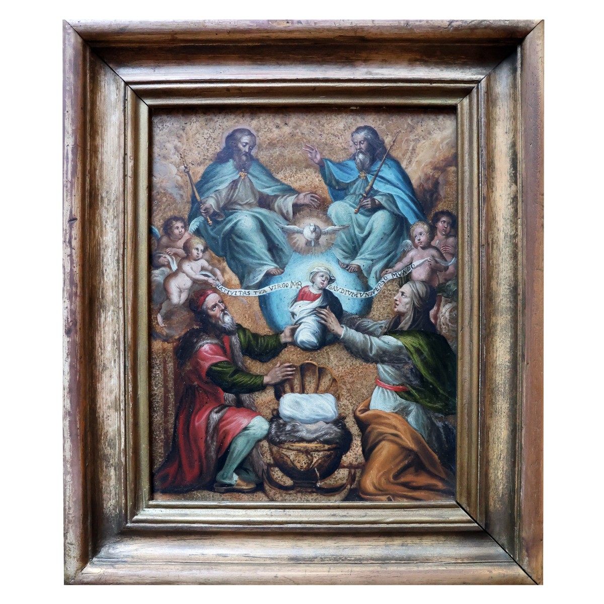 Philip Fruytiers; San Gioacchino e Sant'Anna offrono Maria alla Trinità, olio su alabastro