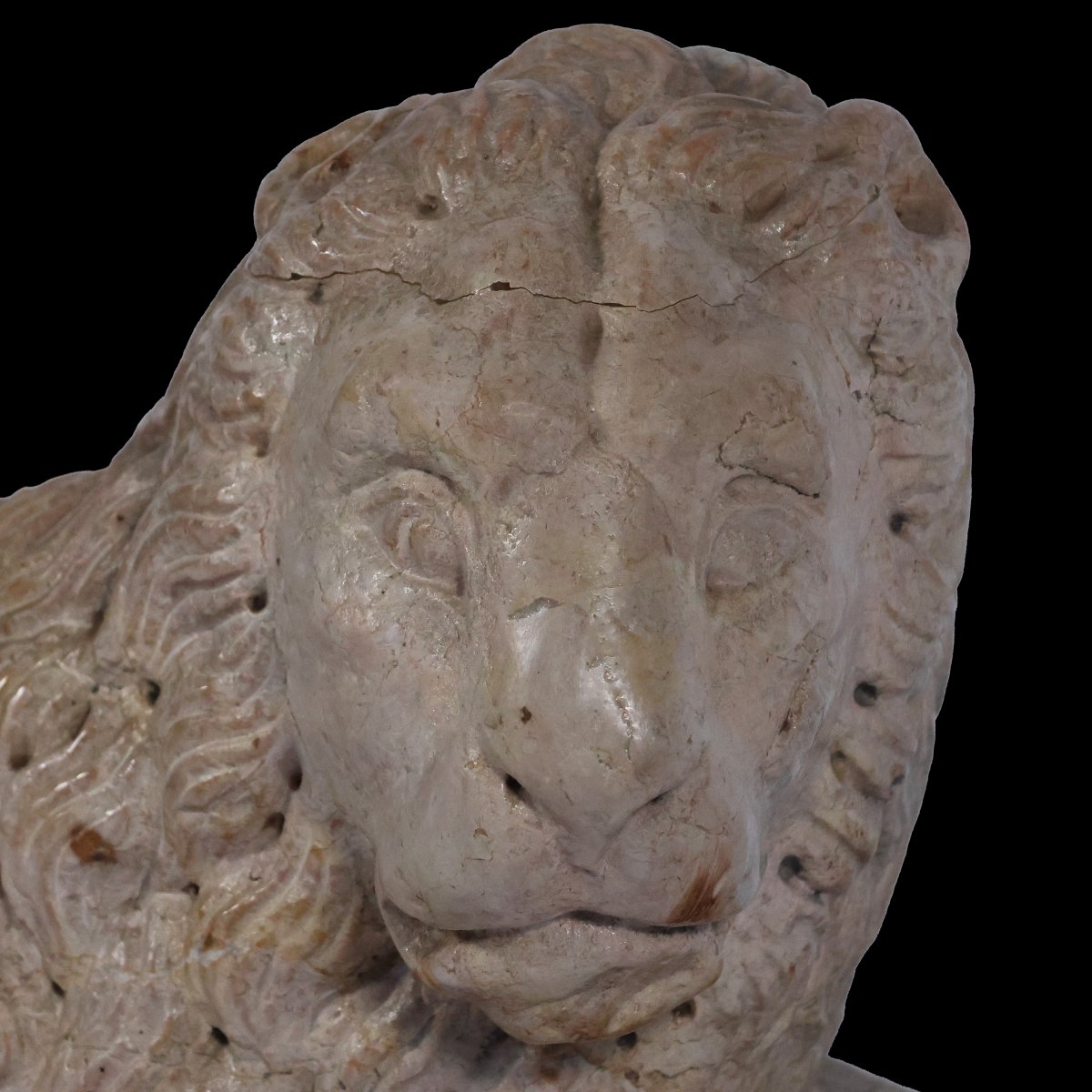 Coppia di leoni stilofori in marmo giallo di verona, Nord Italia, XVI-XVII secolo-photo-1