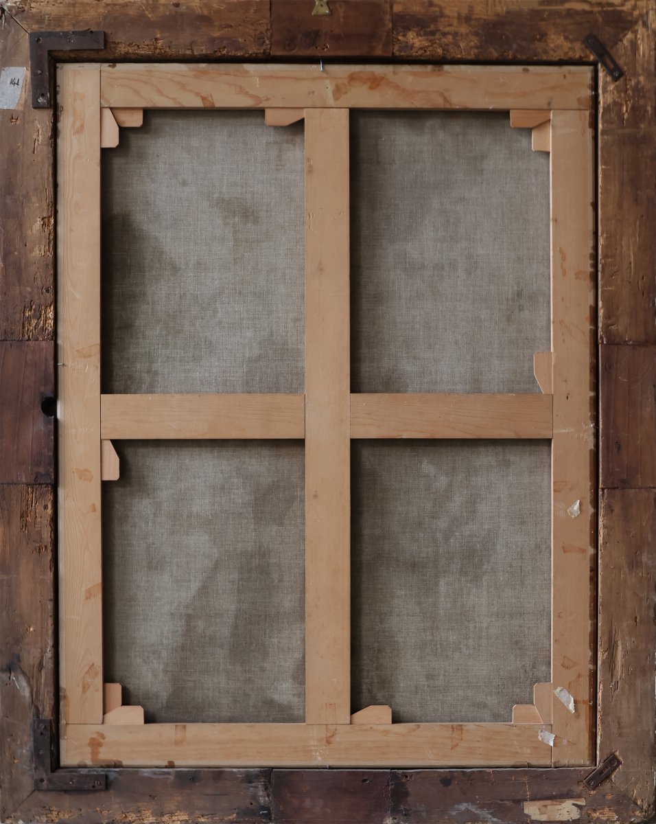 Madonna con Bambino San Giovannino e San Giuseppe, Nord Italia, XVI secolo, olio su tela-photo-7