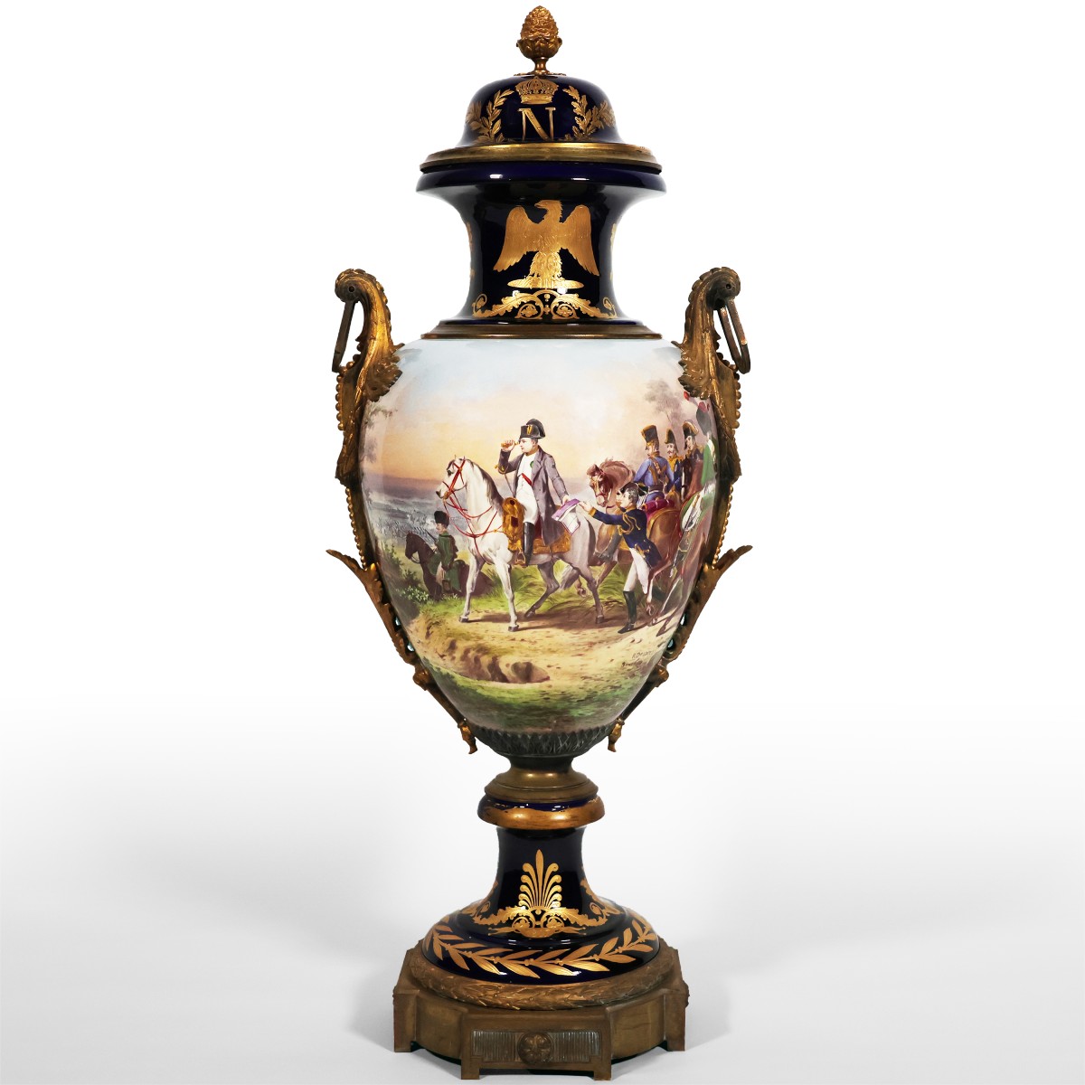 Grande vaso Francese di Napoleone. Firmato H. Desprez, Sèvres. Fine XIX secolo