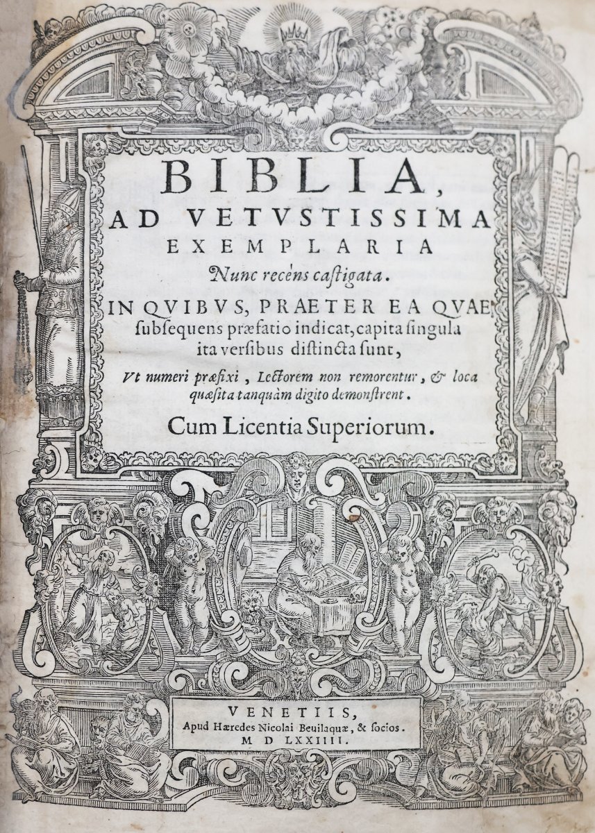 Biblia ad vetustissima exemplaria nunc recens castigata. Venetiis, Nicolai Bevilaquae. 1574-photo-3