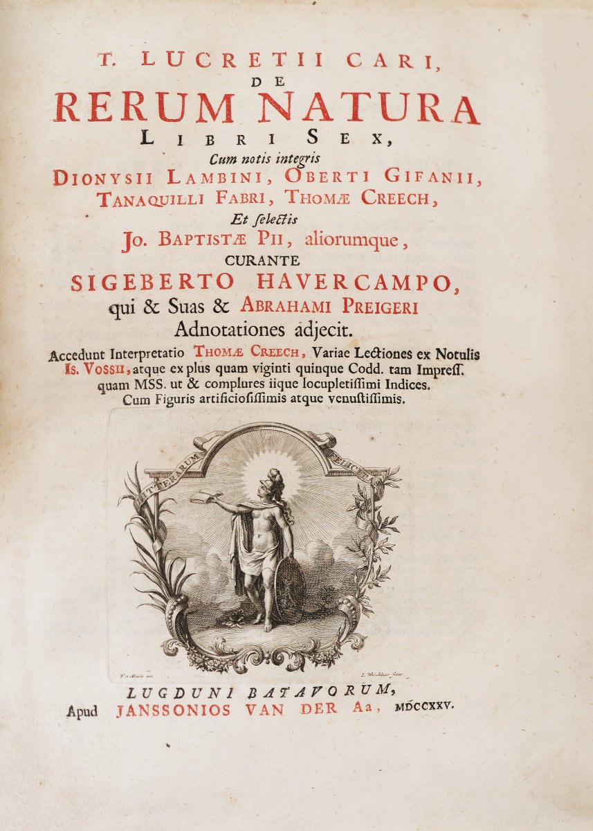 Lucretius Carus Titus. De rerum natura libri sex.. Apud Janssonios Van Der Aa. 1725-photo-3