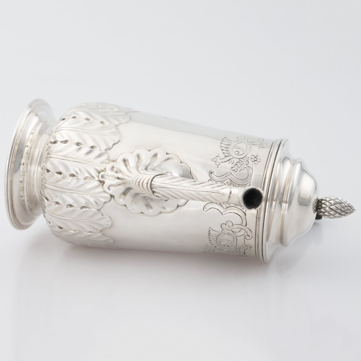 Caffettiera in argento sterling Giorgio III, Joseph Craddock & William Ker Reid, Londra, 1816-photo-3
